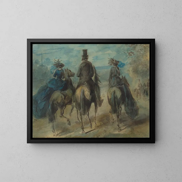 Paseo por el bosque - Constantin Guys — cuadro enmarcado en la pared