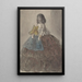 a woman in a ruffled dress with a large bow - Constantin Guys — framed artwork on a wall