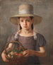 Una niña con frutas en una cesta - Constantin Hansen — vista de la obra