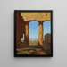 Columnas del templo de Neptuno en Paestum - Constantin Hansen — cuadro enmarcado en la pared