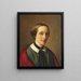 Retrato de Michala Ingerslev f. Aagaard d'Iselingen en vestido negro y chal rojo - Constantin Hansen — cuadro enmarcado en la pared
