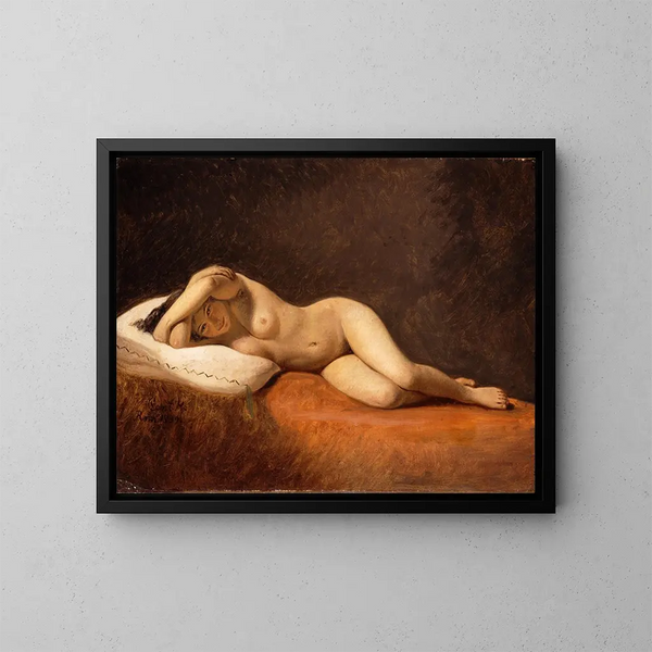 Modelo en reposo - Constantin Hansen — cuadro enmarcado en la pared