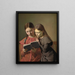 Las hermanas artistas Signe y Henriette leyendo un libro - Constantin Hansen — cuadro enmarcado en la pared