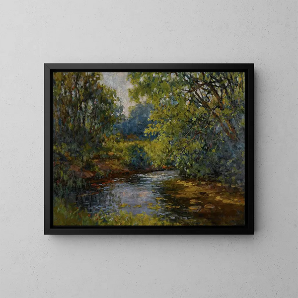 Arroyo en Nueva Inglaterra - Constantin Westchiloff — cuadro enmarcado en la pared