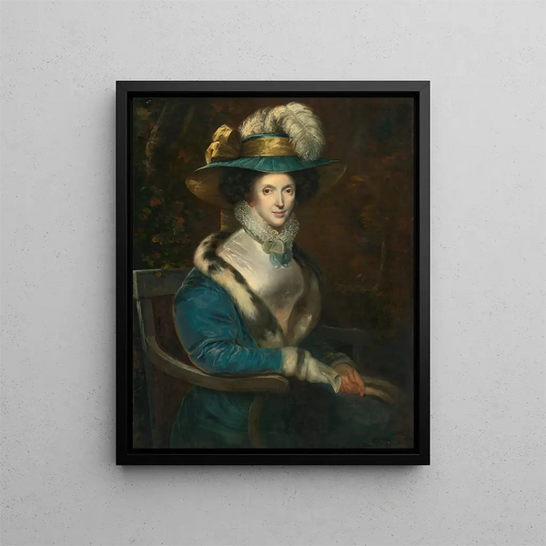 Continental School - Portrait Of A Woman In A Blue Velvet Jacket With Ermine Trim.webp