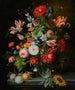 a Still life with flowers in a glass vase - Continental School — artwork view