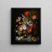 a Still life with flowers in a glass vase - Continental School — framed artwork on a wall