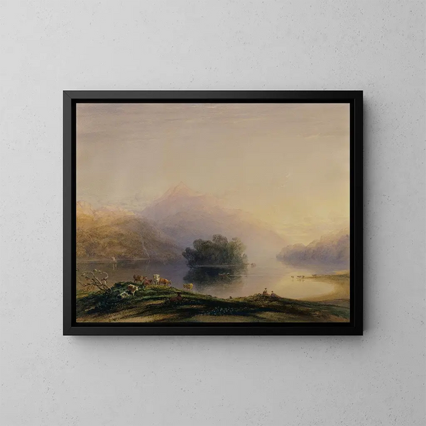 Loch Katrine Painting - Copley Fielding — framed artwork on a wall