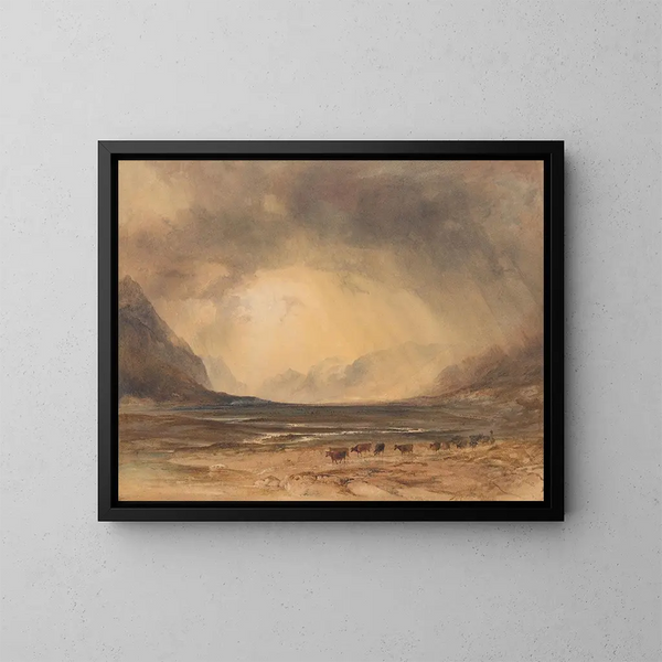 The Head of Glencoe, North Argyll, Scotland - Copley Fielding — framed artwork on a wall