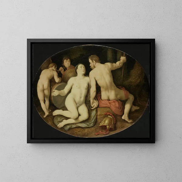 Venus and Mars - Cornelis Cornelisz van Haarlem — framed artwork on a wall