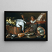 interior de cocina con un bebedor, recipientes de cobre y estaño, caza y frutas - Cornelis Jacobsz Delff — cuadro enmarcado en la pared