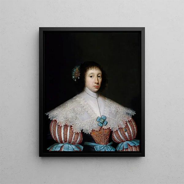Portrait painting of Éléonore or Marie Campion - Cornelis Jonson van Ceulen — framed artwork on a wall
