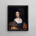 Retrato de una dama en azul - Cornelis Jonson van Ceulen — cuadro enmarcado en la pared