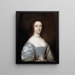 Retrato de una dama en blanco - Cornelis Jonson van Ceulen — cuadro enmarcado en la pared