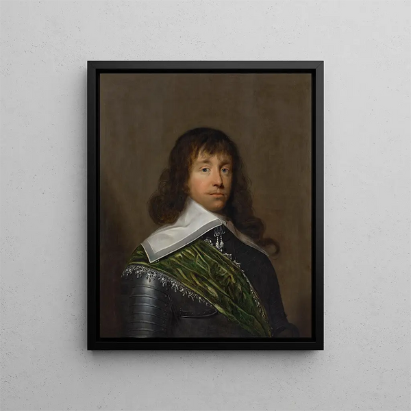 Portrait of a gentleman (Case Conflict) - Cornelis Jonson van Ceulen — framed artwork on a wall