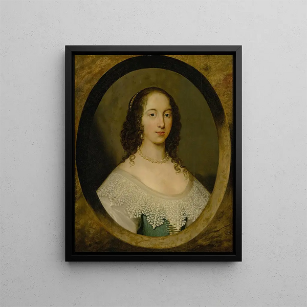 Portrait of a lady (Case conflict) - Cornelis Jonson van Ceulen — framed artwork on a wall
