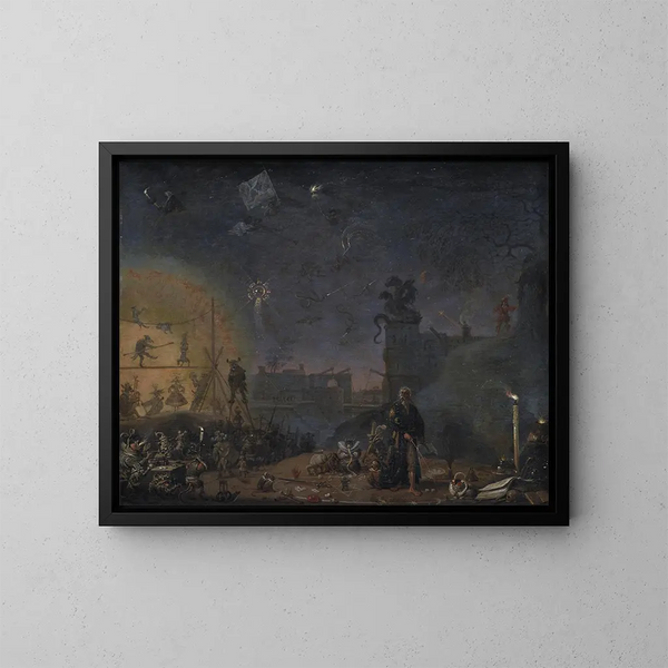 La Visión del Niño del Domingo - Cornelis Saftleven — cuadro enmarcado en la pared