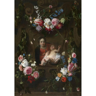 Cornelis Schut - Madonna in a Floral Wreath.webp
