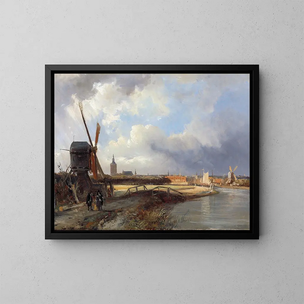 Vista de La Haya - Cornelis Springer — cuadro enmarcado en la pared