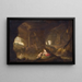 Nymphs bathing in a landscape - Cornelis van Poelenburch — framed artwork on a wall