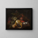 Composición con un limón, uvas y ostras - Cornelis de Heem — cuadro enmarcado en la pared