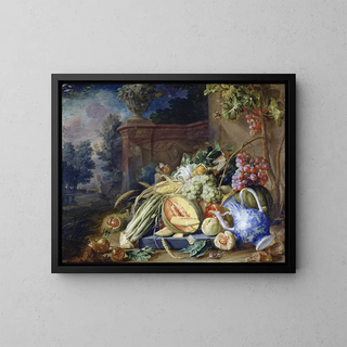 Cornelis de Heem - Still Life With Vegetables And Fruit Before A Garden Balustrade.webp