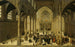 Interior church painting with Christ preaching to a congregation - Cornelis van Dalem — artwork view