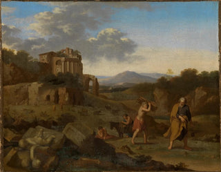 Cornelis van Poelenburg - Italienische Berglandschaft mit Abraham und Isaak auf dem Wege zur Opfersttte.webp