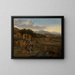 Paisaje de montaña italiano con el Cristo y los dos discípulos en camino a Emaús - Cornelis van Poelenburg — cuadro enmarcado en la pared
