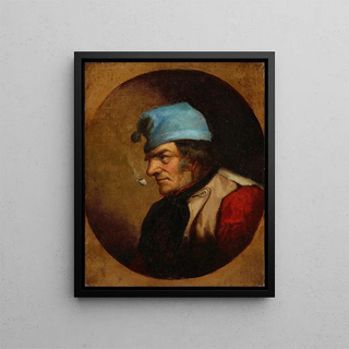 Cornelius David Krieghoff - Habitant with Blue Tuque and Pipe.webp