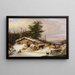 House in Log Cabin - Cornelius David Krieghoff — framed artwork on a wall