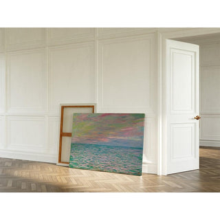 Coucher de Soleil à Pourville, Pleine Mer - Claude Monet | Reproduction Tableau Décoration murale affiche copie