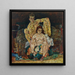a crouching human couple, The Family - Egon Schiele — framed artwork on a wall