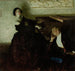 Pareja romántica sentada junto al piano - Dean Cornwell — vista de la obra