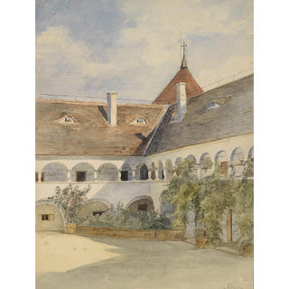 Cour à arcades de Maria Anzbach - Marie Egner | Reproduction Tableau Décoration murale affiche copie