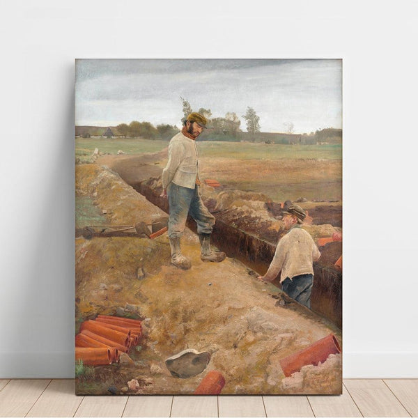 Reproduction of the painting Drain Diggers - Laurits Andersen Ring