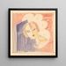 Croquis divers pour dessus de table incrustés avec visage féminin et boisson cocktail - Winold Reiss — framed artwork on a wall