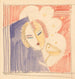Croquis divers pour dessus de table incrustés avec visage féminin et boisson cocktail - Winold Reiss — artwork view