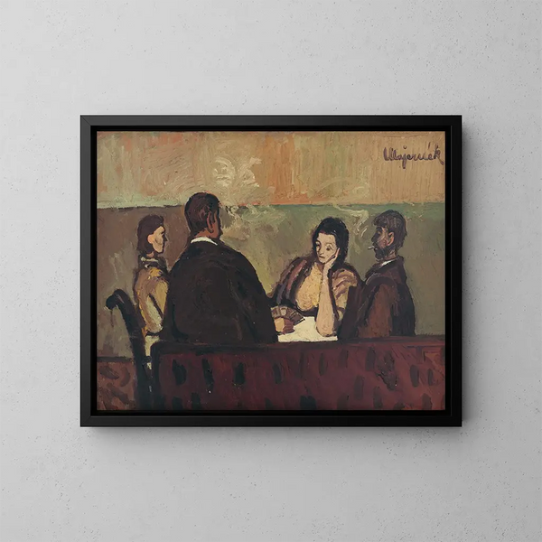 The Card Players - Cyprian Majernik — framed artwork on a wall