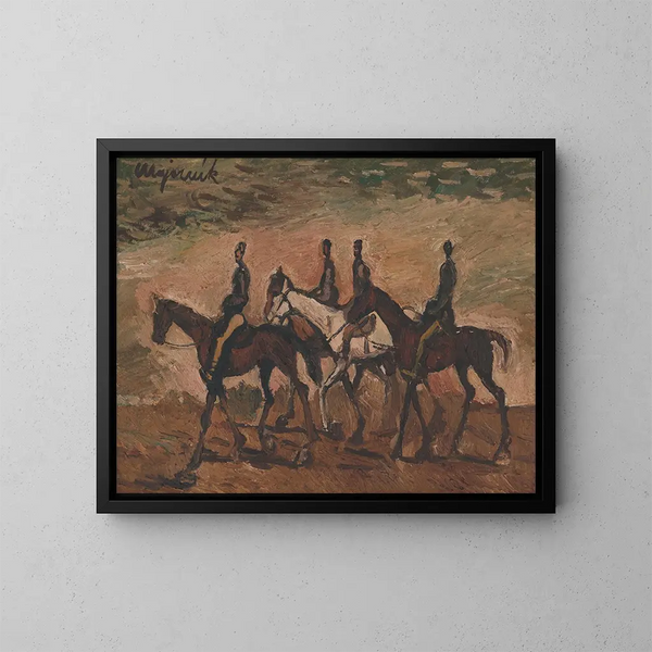 Patrouille équestre - Cyprian Majernik — framed artwork on a wall