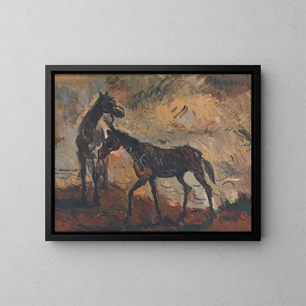 Caballos huidizos - Cyprian Majernik — cuadro enmarcado en la pared