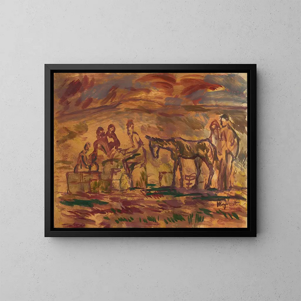 Victimes de la guerre réfugiés - Cyprian Majernik — framed artwork on a wall