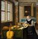 Dama tocando la laúd - Hendrick van Steenwijck el Joven — vista de la obra