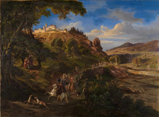 Daniel Fohr - Schlo Eberstein bei Gernsbach mit mittelalterlichem Jagdzug.webp