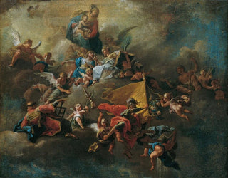 Daniel Gran - Maria mit dem Kind und Heiligen auf Wolken thronend.webp