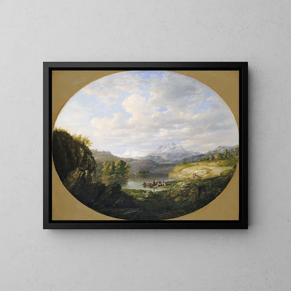 A Swiss Lake - Daniel Huntington — framed artwork on a wall