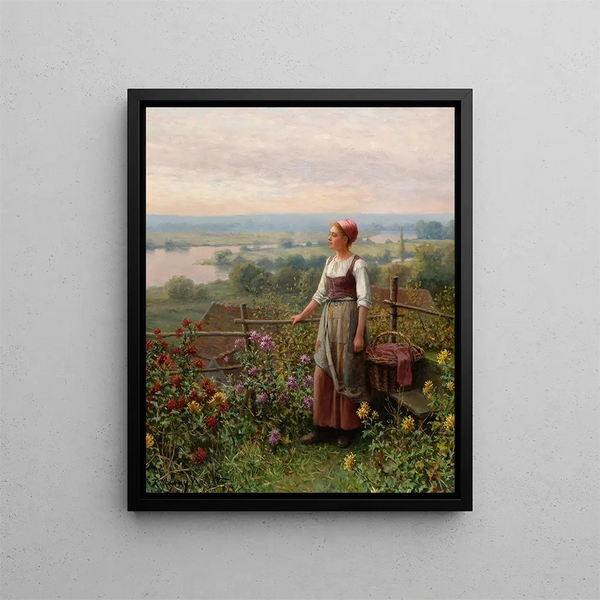 Evening at Chantemesle - Daniel Ridgway Knight — framed artwork on a wall