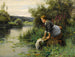 Lavadora junto al agua - Daniel Ridgway Knight — vista de la obra