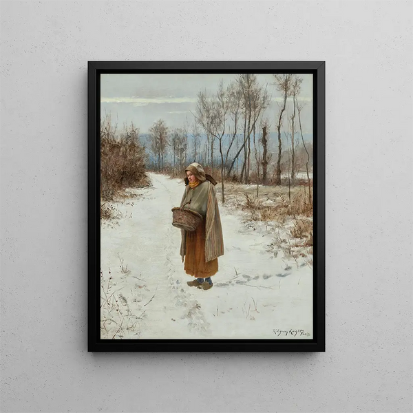 She Lost Her Way - Daniel Ridgway Knight — framed artwork on a wall