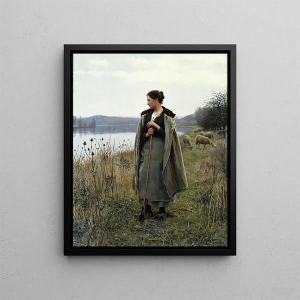La Bergère de Rolleboise - Daniel Ridgway Knight — framed artwork on a wall